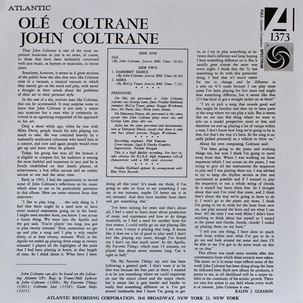 John Coltrane : Olé Coltrane (LP, Album, Mono, RE, 180)