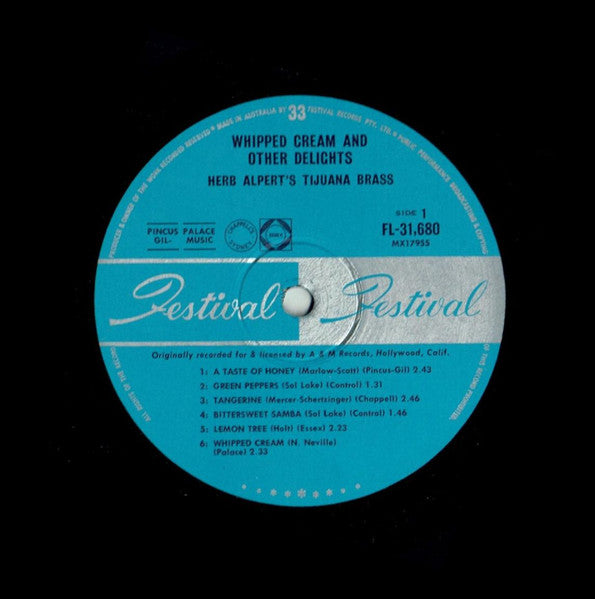 Herb Alpert & The Tijuana Brass : Whipped Cream & Other Delights (LP, Album, Mono, Blu)