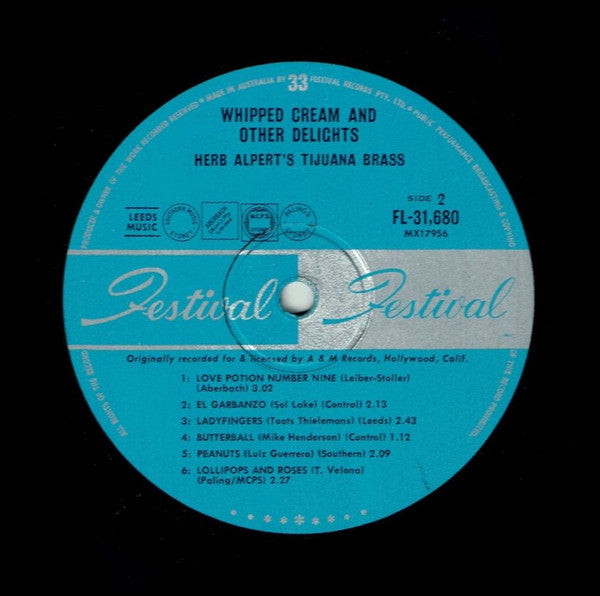Herb Alpert & The Tijuana Brass : Whipped Cream & Other Delights (LP, Album, Mono, Blu)