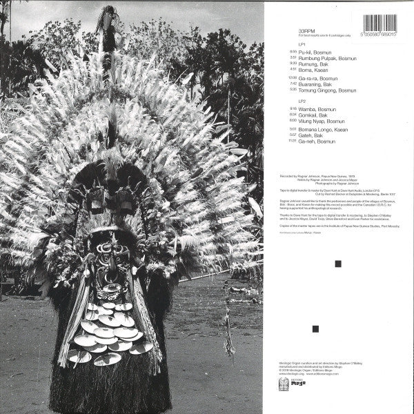 Ragnar Johnson : Crying Bamboos : Ceremonial Flute Music From New Guinea Madang (2xLP, Comp)