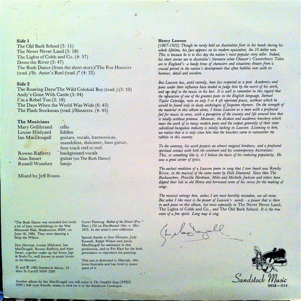 Ian MacDougall (3), Henry Lawson : The Never Never Land - Songs Of Henry Lawson (LP, Album)