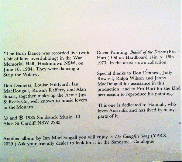 Ian MacDougall (3), Henry Lawson : The Never Never Land - Songs Of Henry Lawson (LP, Album)