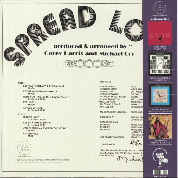 Harris & Orr : Spread Love (LP, Album, Ltd, RE, RM, 180)