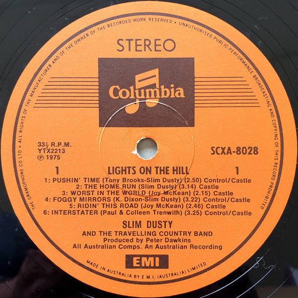 Slim Dusty : Lights On The Hill (LP, Album, Gat)