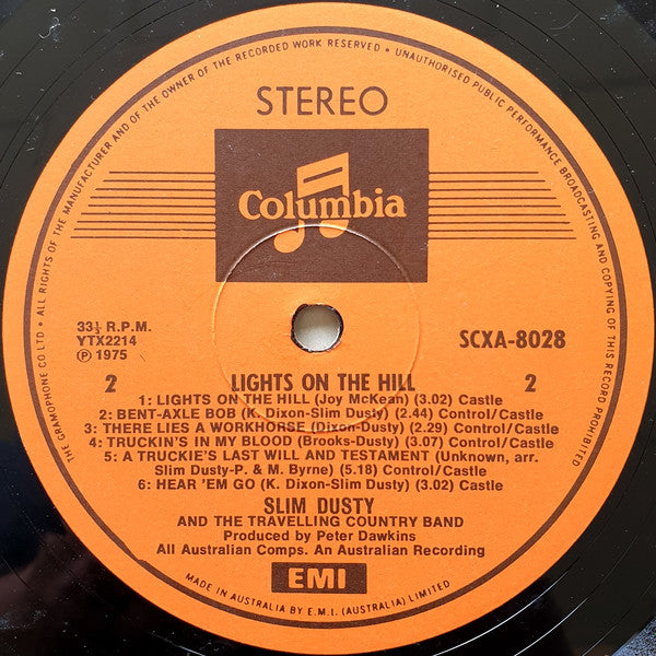 Slim Dusty : Lights On The Hill (LP, Album, Gat)