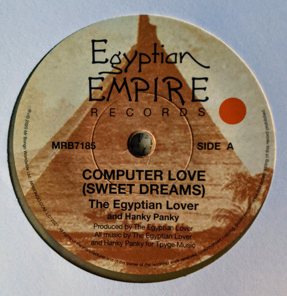 Egyptian Lover And Hanky Panky (2) / Jamie Jupitor : Computer Love (Sweet Dreams) / Computer Power (7", Ltd, RE, Gol)