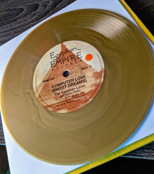 Egyptian Lover And Hanky Panky (2) / Jamie Jupitor : Computer Love (Sweet Dreams) / Computer Power (7", Ltd, RE, Gol)