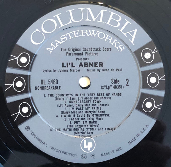 Various : Li'l Abner The Original Sound-Track Score From The Paramount Picture (LP, Mono)