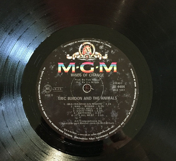 Eric Burdon & The Animals : Winds Of Change (LP, Album, Fli)