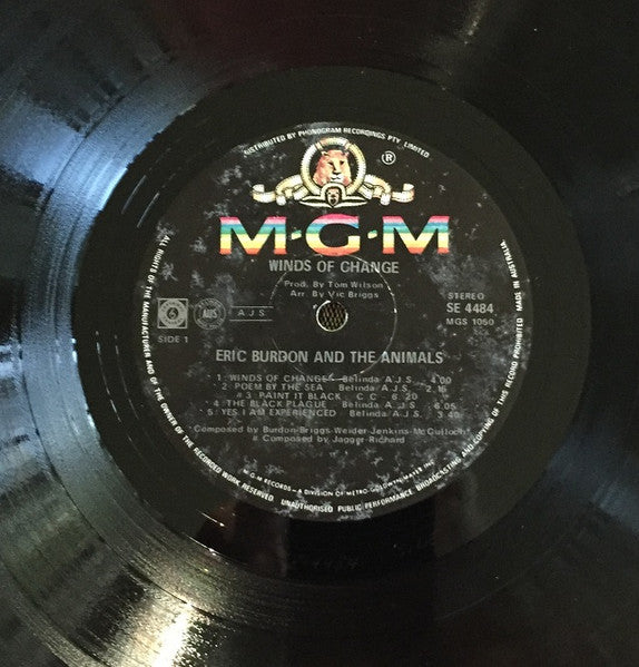 Eric Burdon & The Animals : Winds Of Change (LP, Album, Fli)