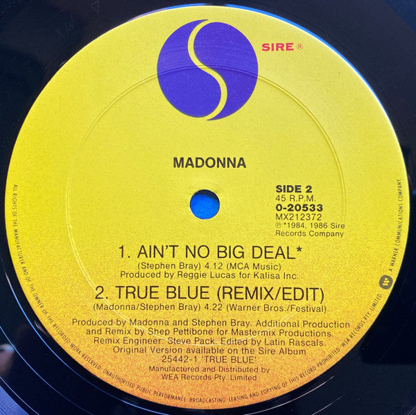 Madonna : True Blue (12", Maxi,  )