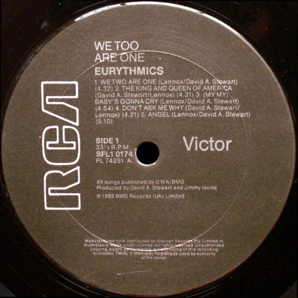 Eurythmics : We Too Are One (LP, Album)