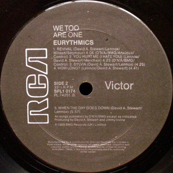 Eurythmics : We Too Are One (LP, Album)