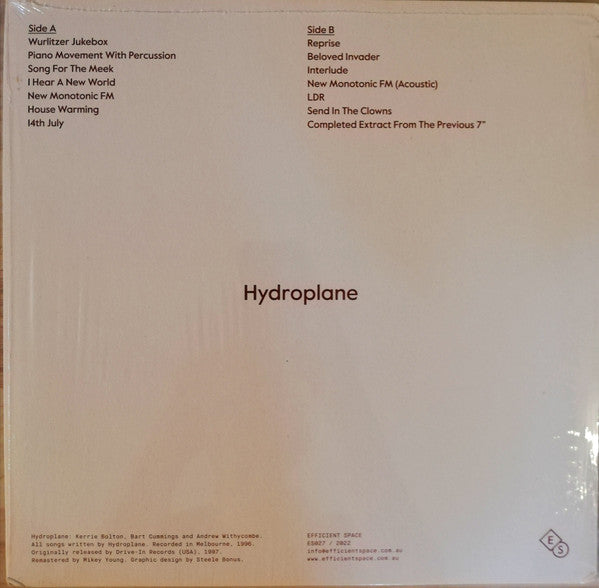 Hydroplane : Hydroplane (LP, Album, RE, RM)