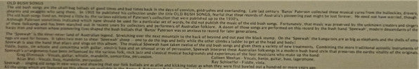Speewah : Banjo Paterson's Old Bush Songs (LP, Album)