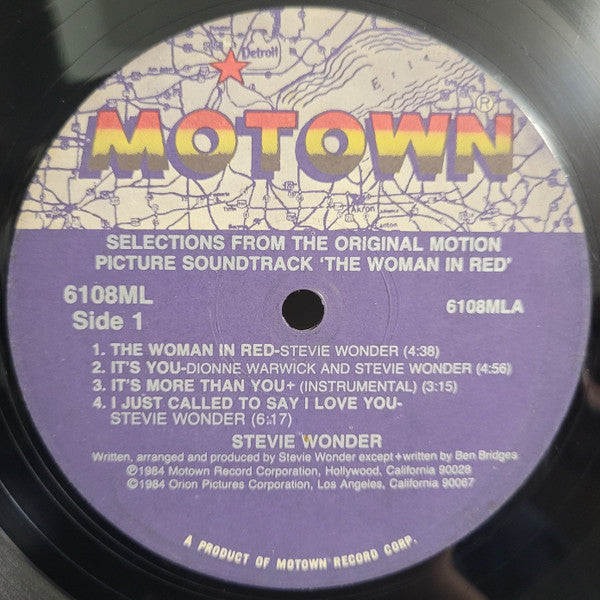 Stevie Wonder : The Woman In Red (Selections From The Original Motion Picture Soundtrack) (LP, Album, Comp, Gat)