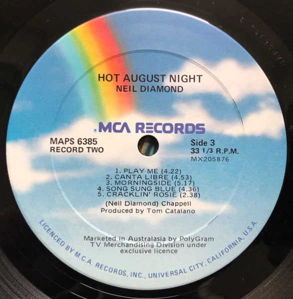 Neil Diamond : Hot August Night (2xLP, RE, Gat)