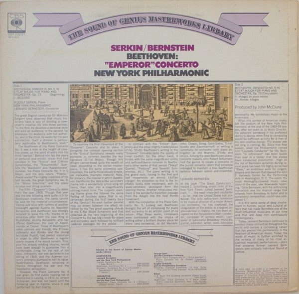Rudolf Serkin / Leonard Bernstein, Ludwig van Beethoven, New York Philharmonic : "Emperor" Concerto (LP, Album, RE)