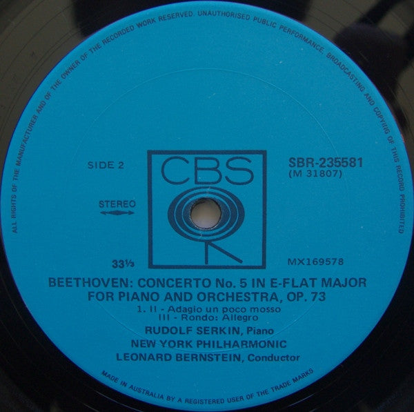 Rudolf Serkin / Leonard Bernstein, Ludwig van Beethoven, New York Philharmonic : "Emperor" Concerto (LP, Album, RE)