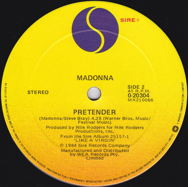 Madonna : Material Girl (Extended Dance Remix) (12", Gen)