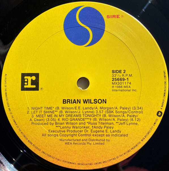 Brian Wilson : Brian Wilson (LP, Album)