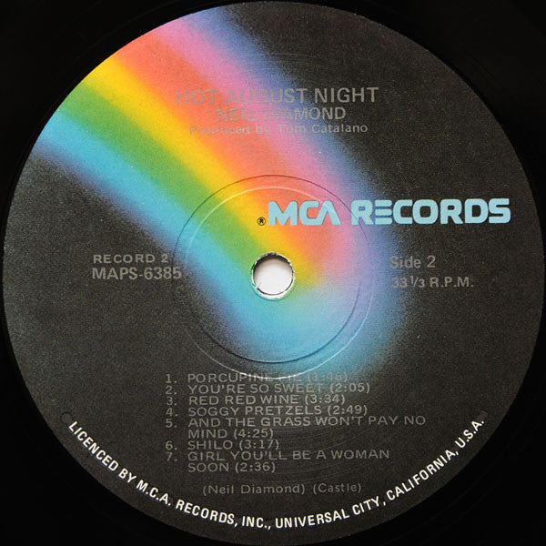 Neil Diamond : Hot August Night (2xLP, Album, Gat)