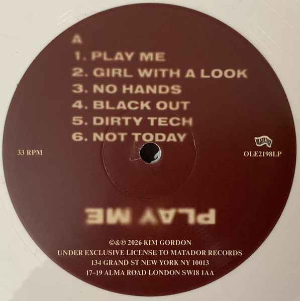 Kim Gordon : Play Me (LP, Album, Ltd, Whi)