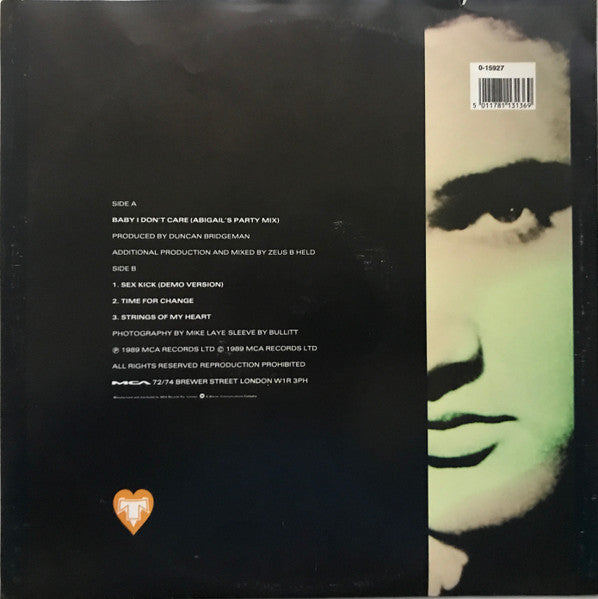 Transvision Vamp : Baby I Don't Care (12", Single)