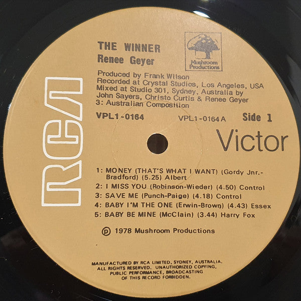 Renee Geyer : Winner (LP, Album, Gat)