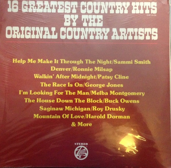 16 Greatest Country Hits By The Original Country Artists (LP) (Very Good (VG))