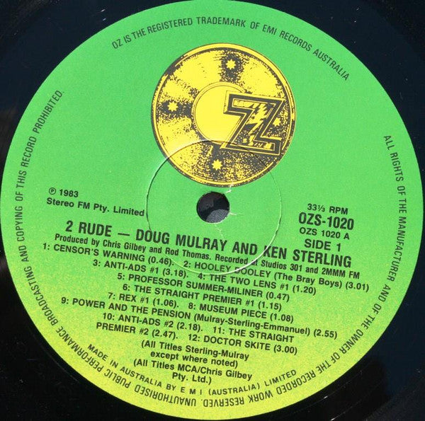 Doug Mulray And Ken Sterling : 2 Rude (LP, Album)