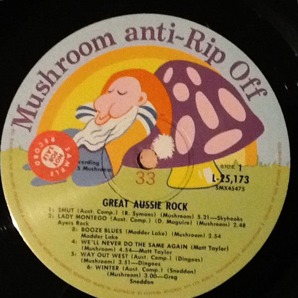 Various : Great Aussie Rock, 12 Great Artists. 12 Mind-blowing Tracks  (LP, Comp, Smplr)
