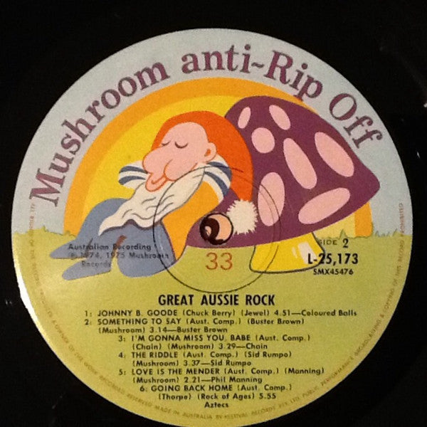 Various : Great Aussie Rock, 12 Great Artists. 12 Mind-blowing Tracks  (LP, Comp, Smplr)