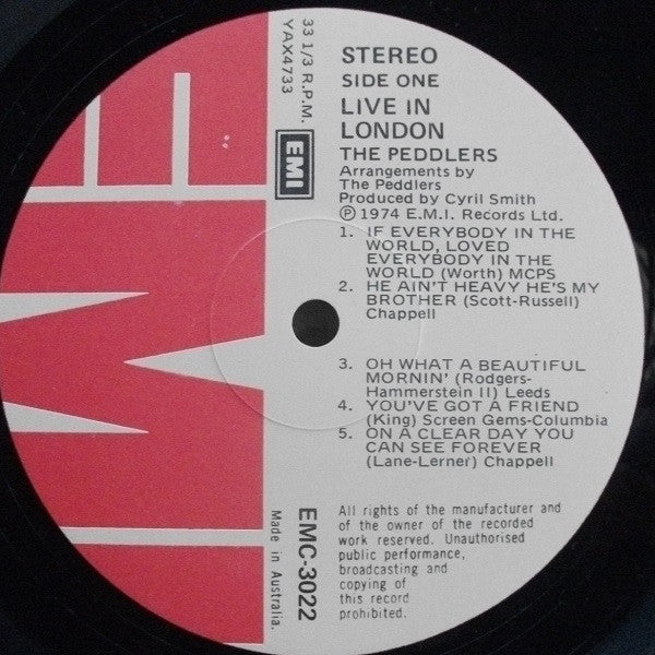 The Peddlers : 'Live' In London (LP, Album)