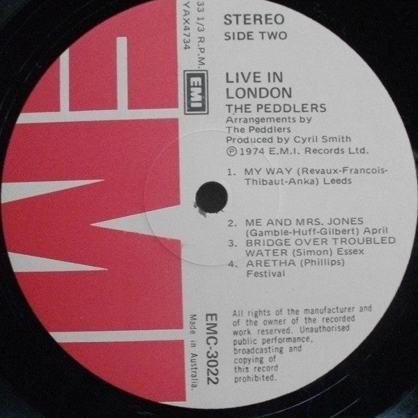 The Peddlers : 'Live' In London (LP, Album)
