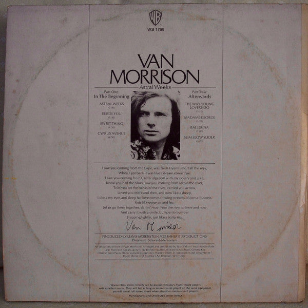 Van Morrison : Astral Weeks (LP, Album, RE)
