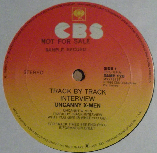Uncanny X-Men : What You Give Is What You Get: Track By Track Interview (LP, Transcription)