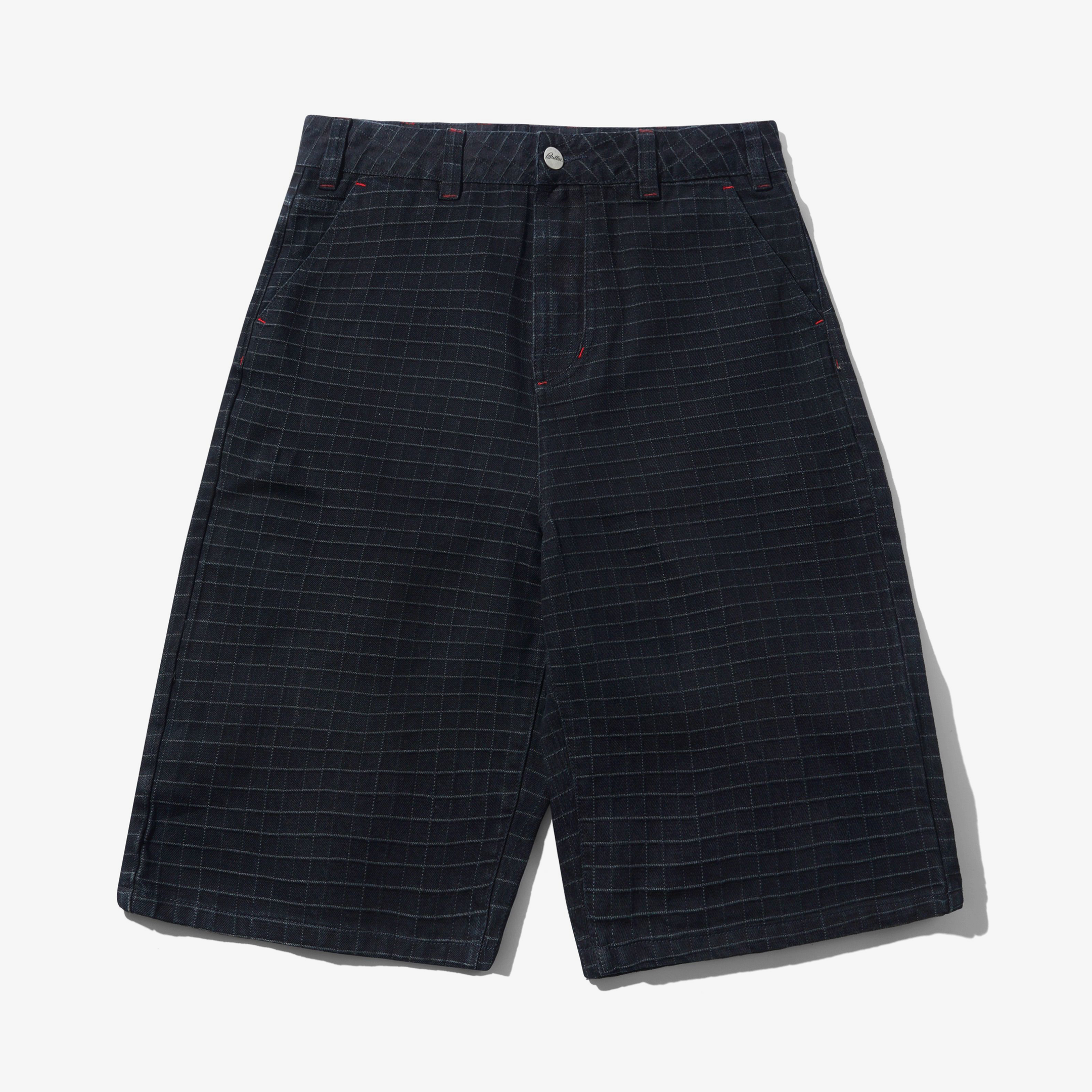 Big Grid Denim Shorts