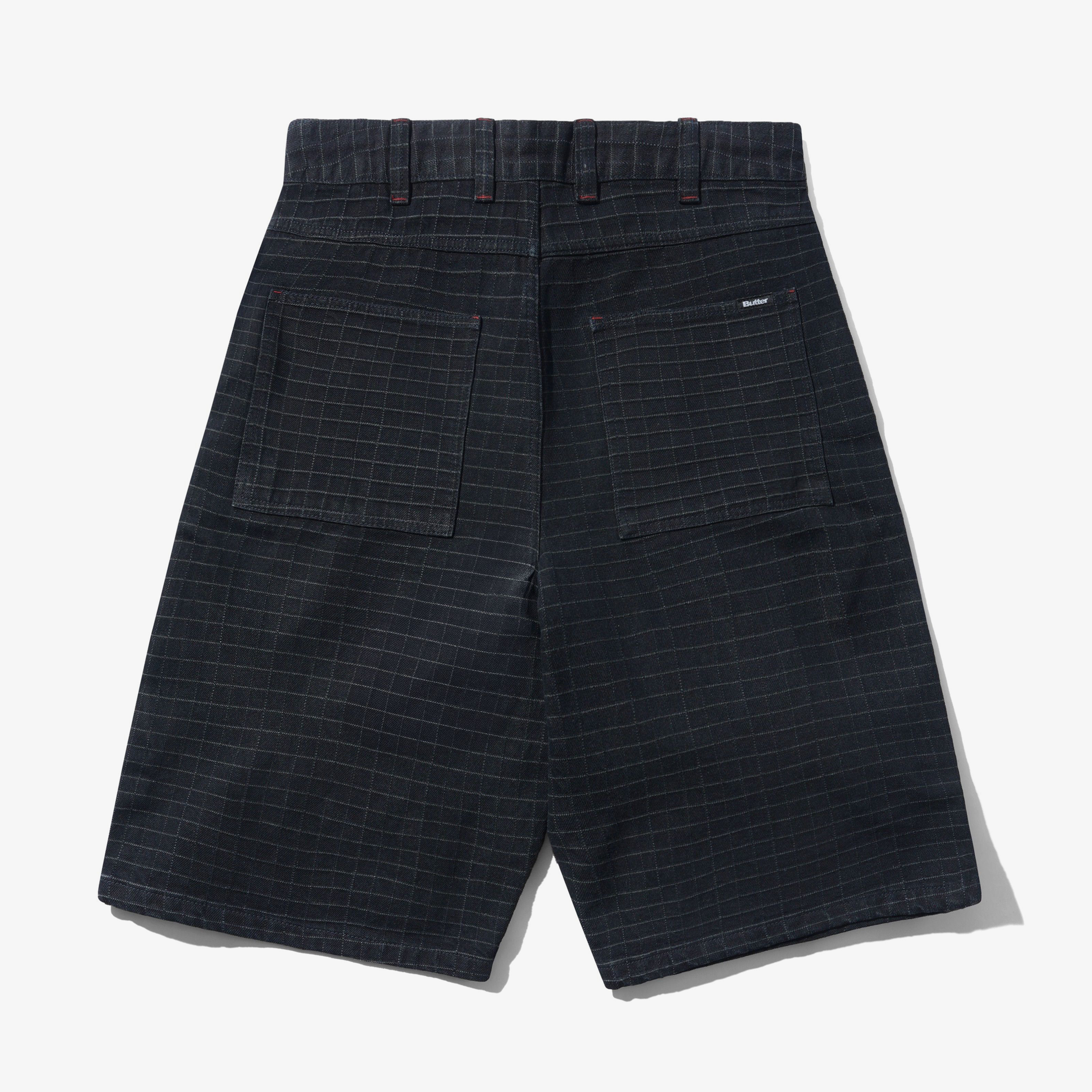 Big Grid Denim Shorts