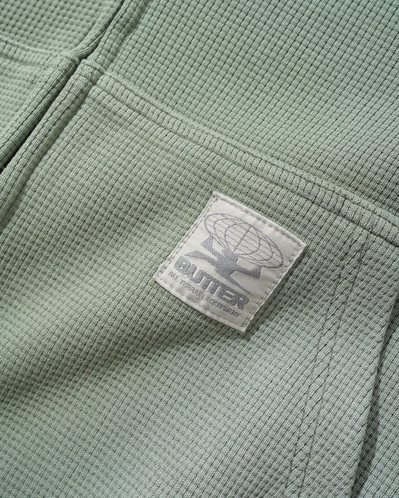 Faded Waffle Zip-Thru Hood