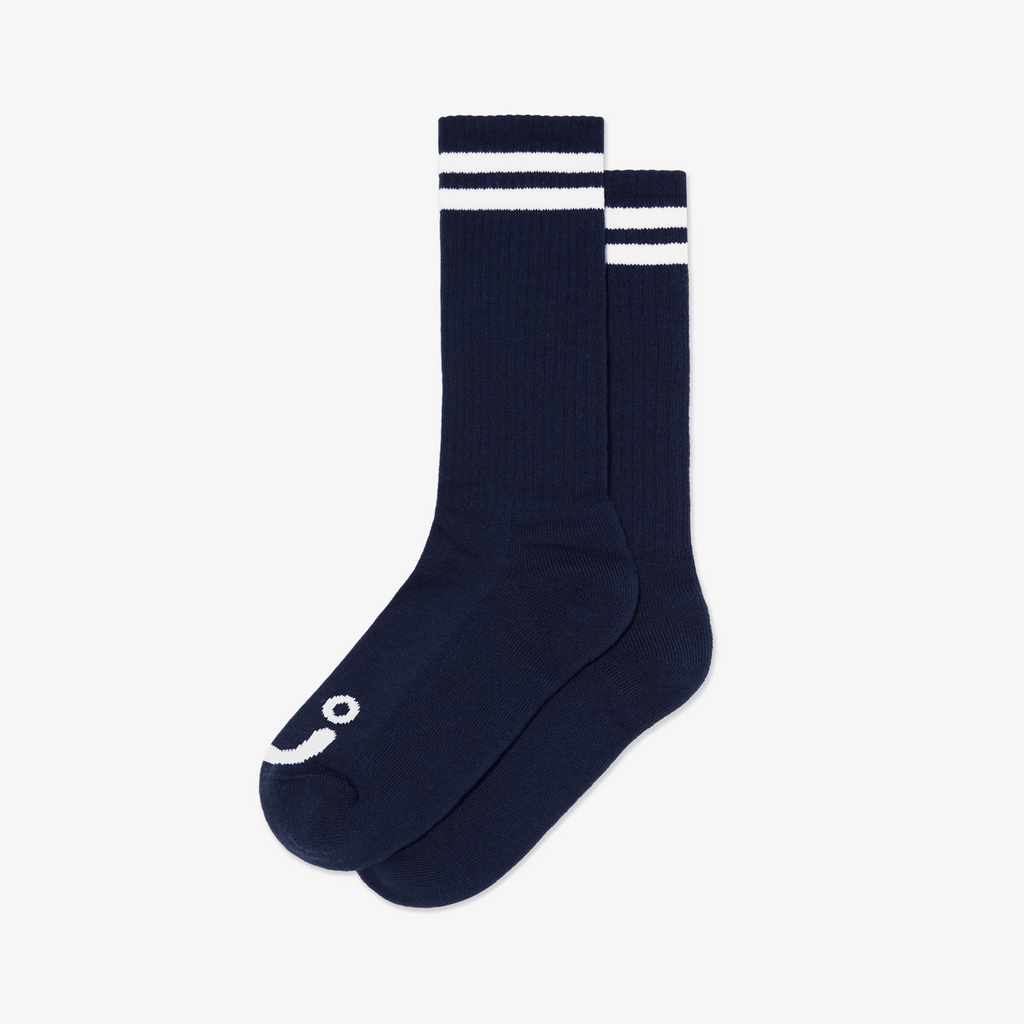 Rib Socks, Long | Happy Sad - Navy