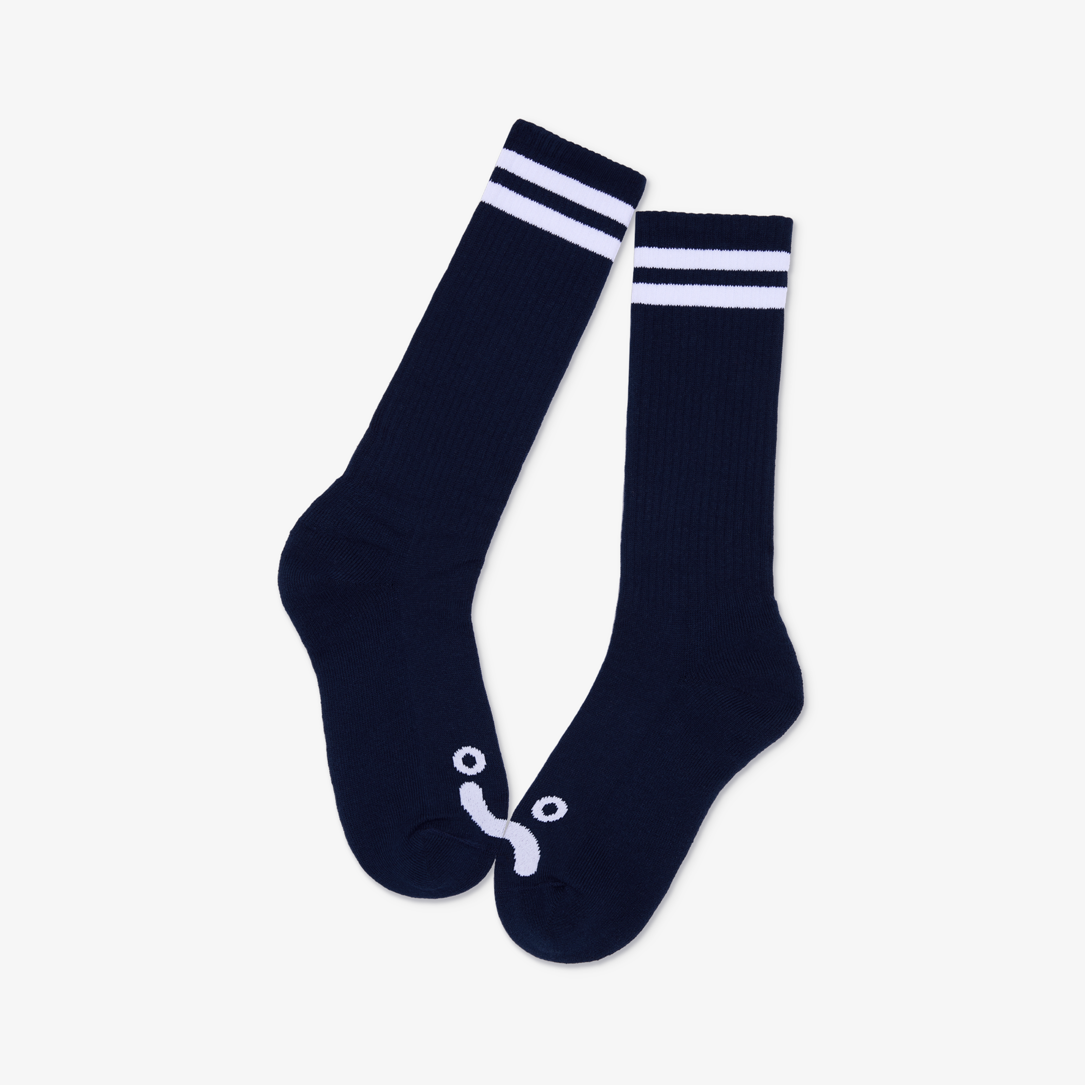 Rib Socks, Long | Happy Sad - Navy
