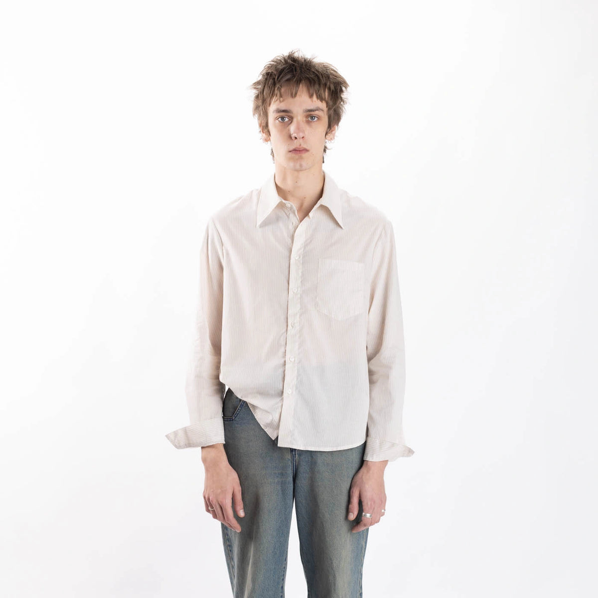 Oatmeal Stripe Pocket Shirt