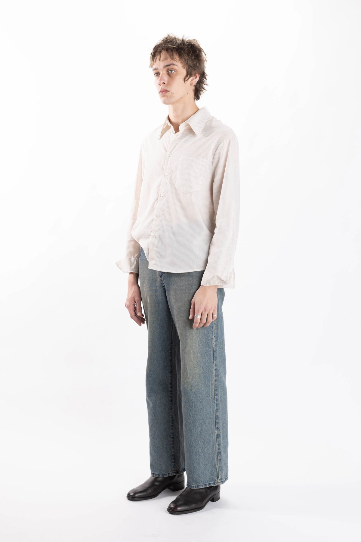 Oatmeal Stripe Pocket Shirt