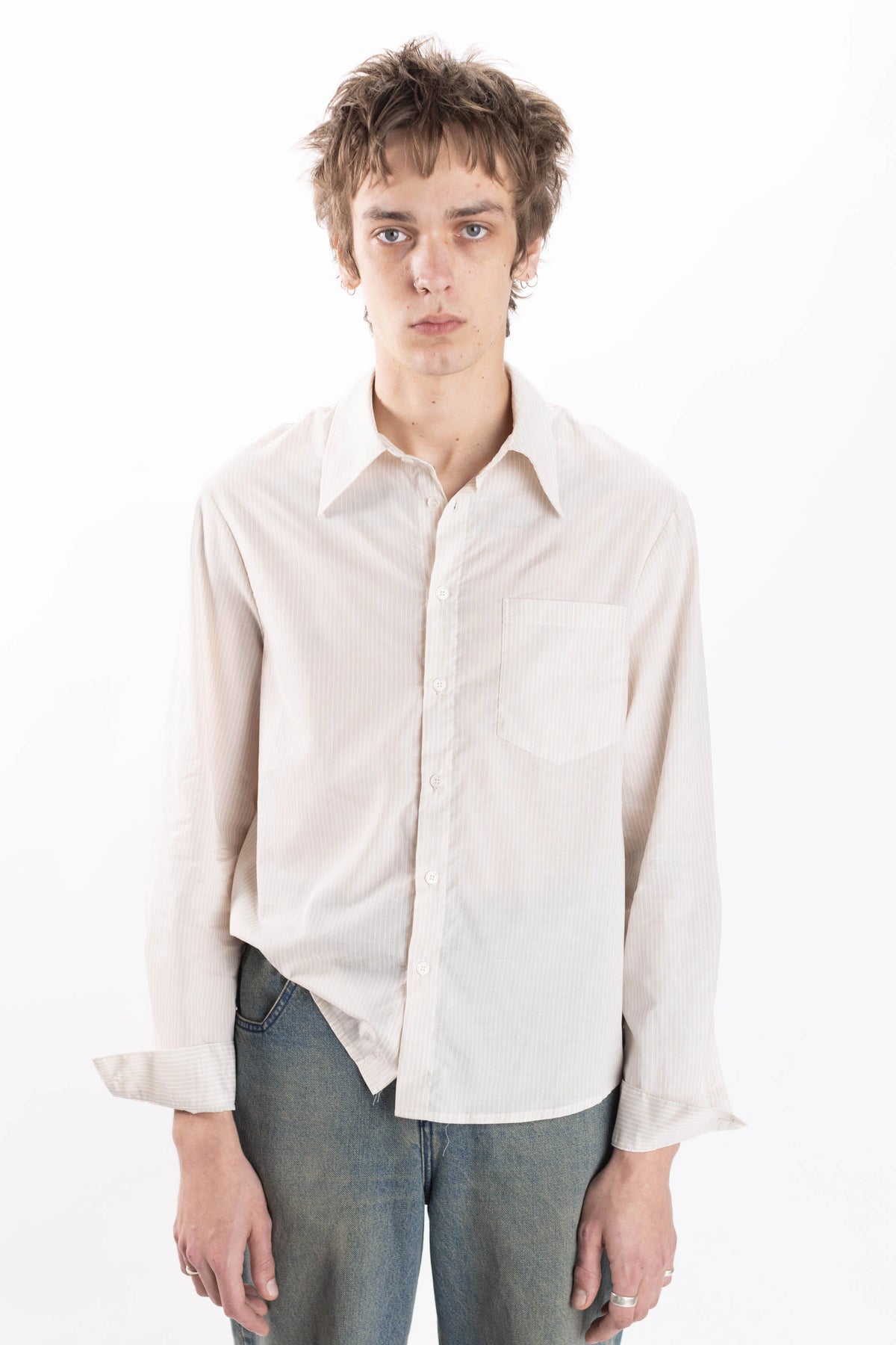 Oatmeal Stripe Pocket Shirt