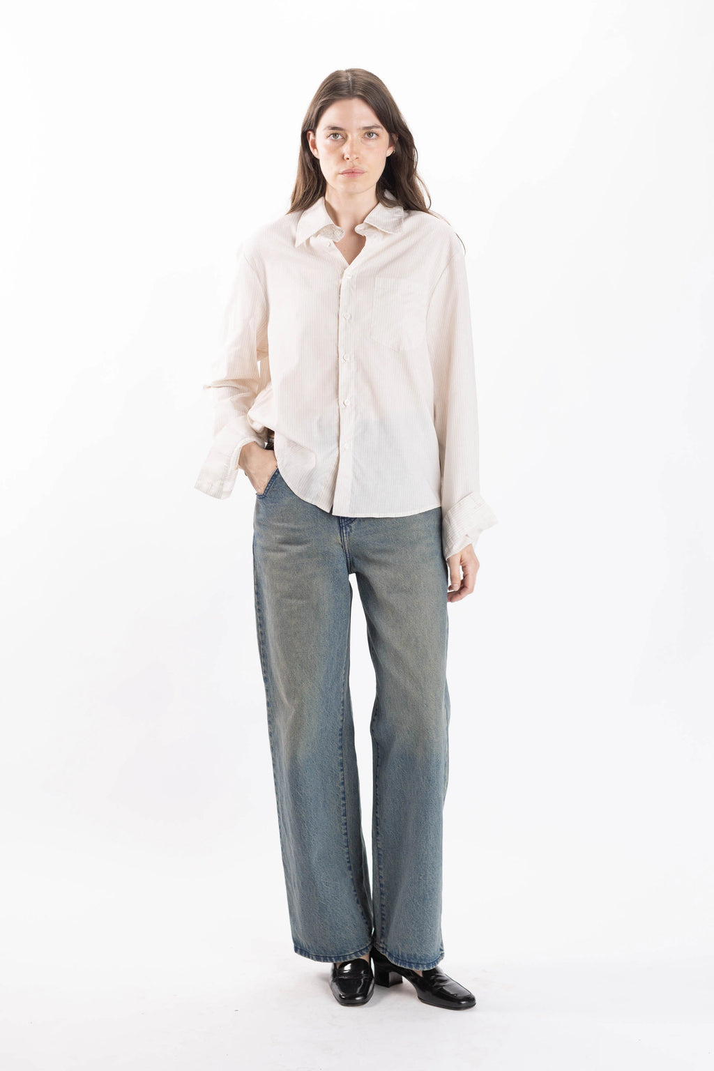 Oatmeal Stripe Pocket Shirt
