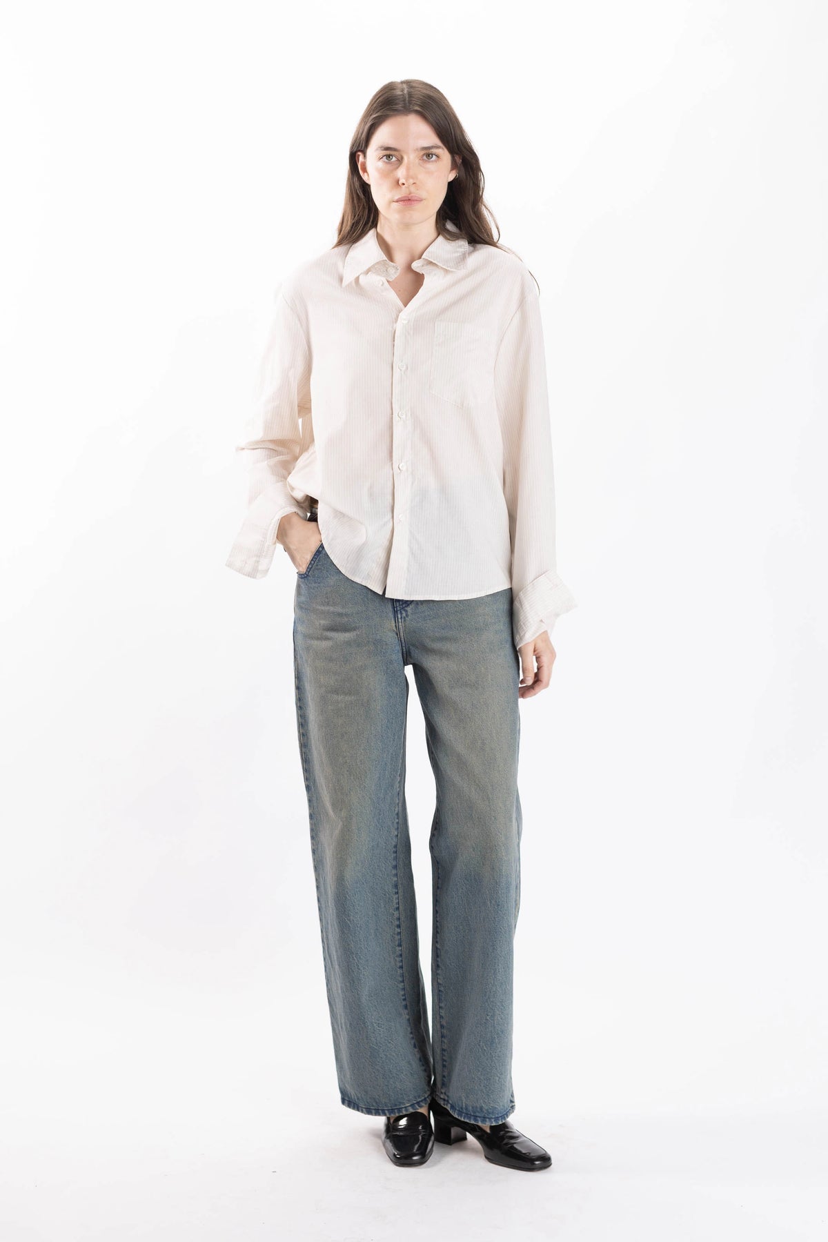 Oatmeal Stripe Pocket Shirt