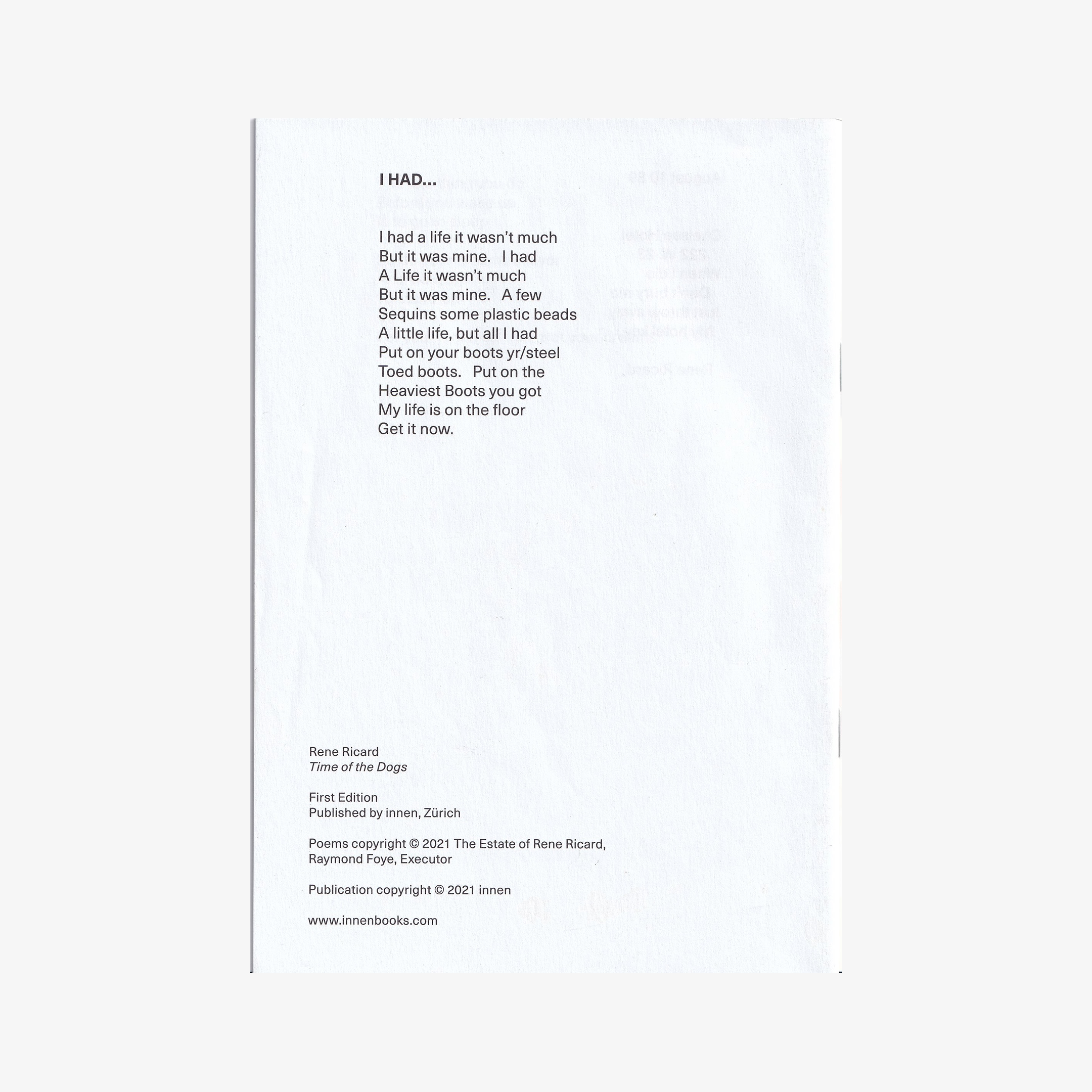 Rene Ricard - Time of the Dogs